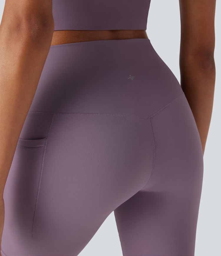 halara ultrasculpt cool quick dry high waisted tummy control hiking biker shorts 7 mit taschen-upf 50