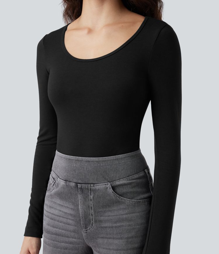 halara heatcore rundhals-langarm-skinny-freizeit-wärmebody
