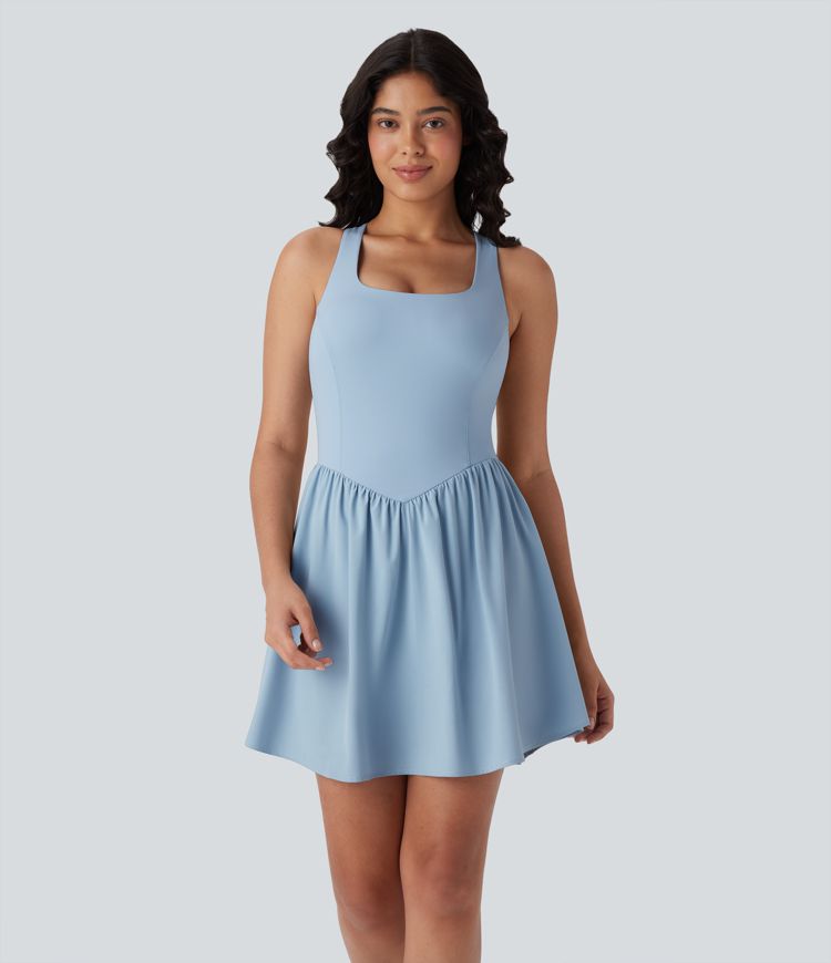 breezeful corset 2-in-1 pocket mini quick dry flowy pickleball active dress-long length