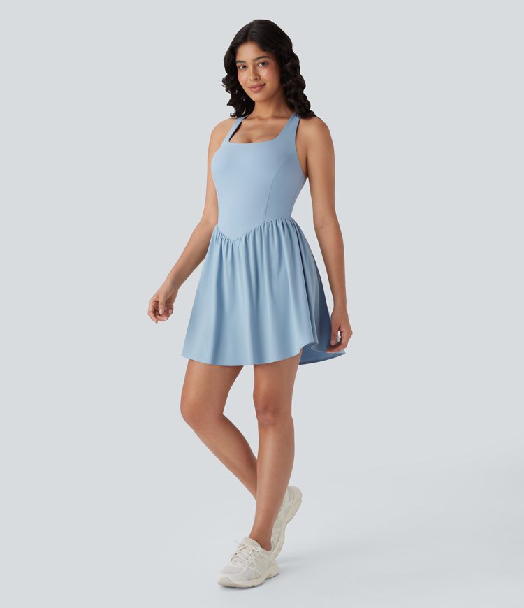 breezeful corset 2-in-1 pocket mini quick dry flowy pickleball active dress-long length