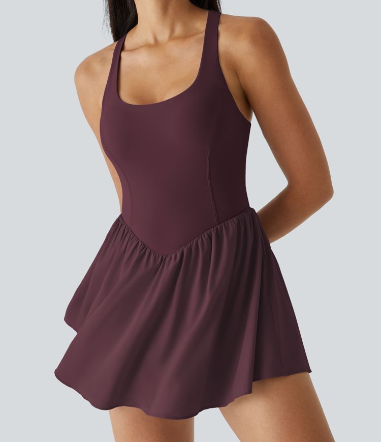 breezeful corset 2-in-1 pocket mini quick dry flowy pickleball active dress ac cups