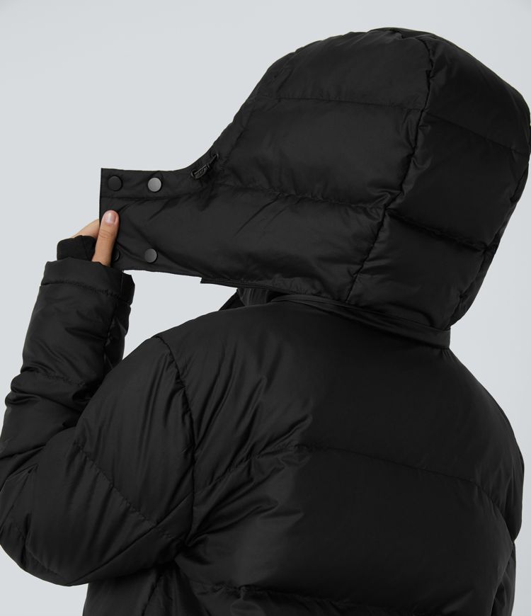wasserabweisende abnehmbare kapuze stehkragen reißverschluss lange Ärmel taschen lässige steppjacke