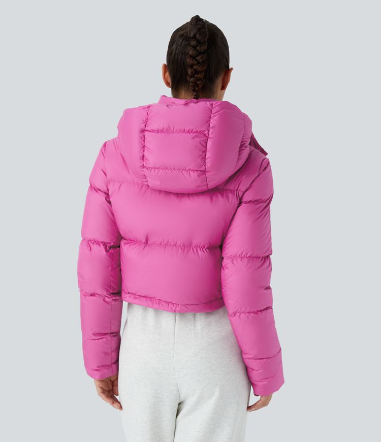 wasserabweisende abnehmbare kapuze lange Ärmel unsichtbare taschen lässige steppjacke