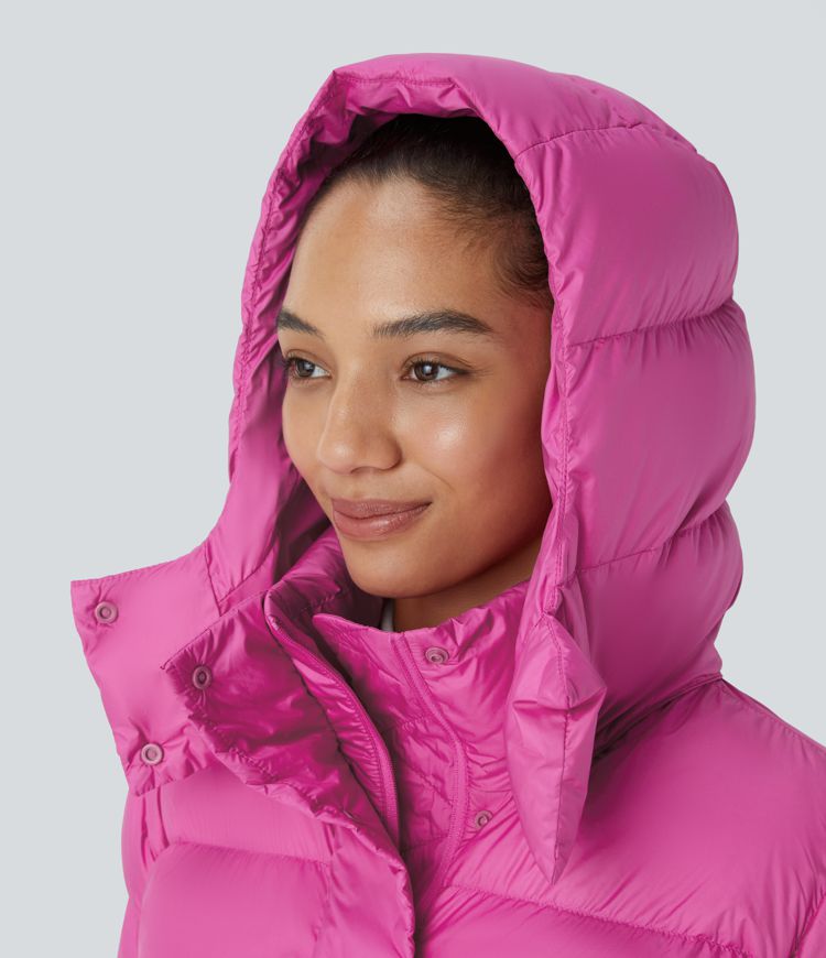 wasserabweisende abnehmbare kapuze lange Ärmel unsichtbare taschen lässige steppjacke