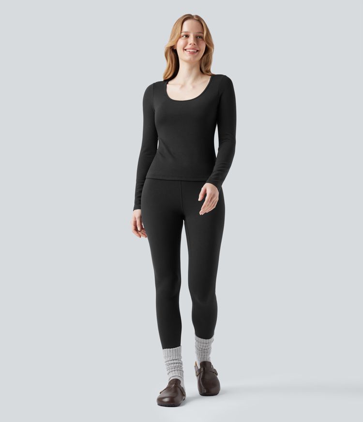 halara heatcore mid rise 78 casual warming leggings