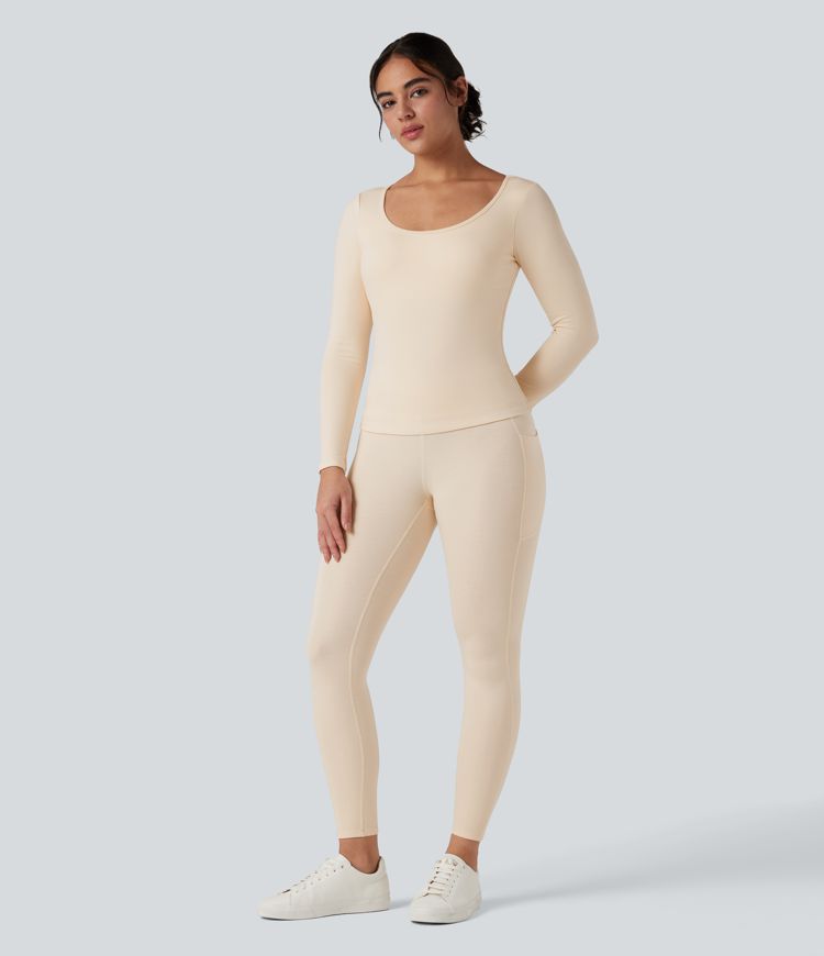 halara heatcore leggings mit hohem bund wärmend und lässig mit taschen