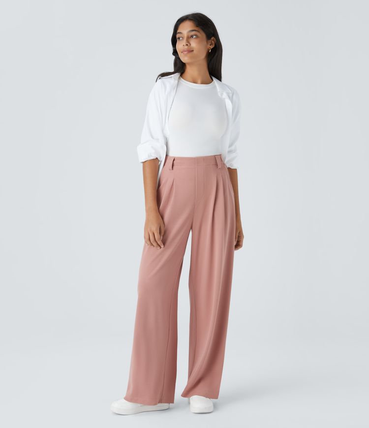 halara flex arbeitshose mit hohem bund taschen und weitem bein waffelsohle