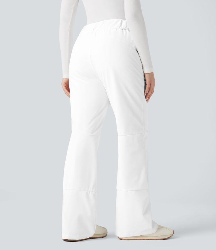 hochgeschnittene wärmende wanderhose mit bootcut-schnitt und taschen