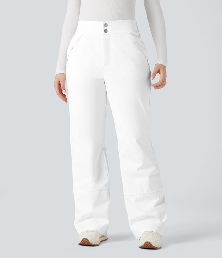 hochgeschnittene wärmende wanderhose mit bootcut-schnitt und taschen