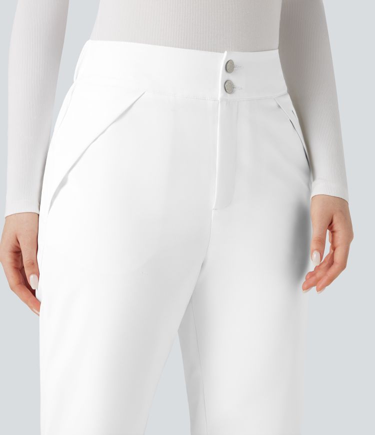 hochgeschnittene wärmende wanderhose mit bootcut-schnitt und taschen