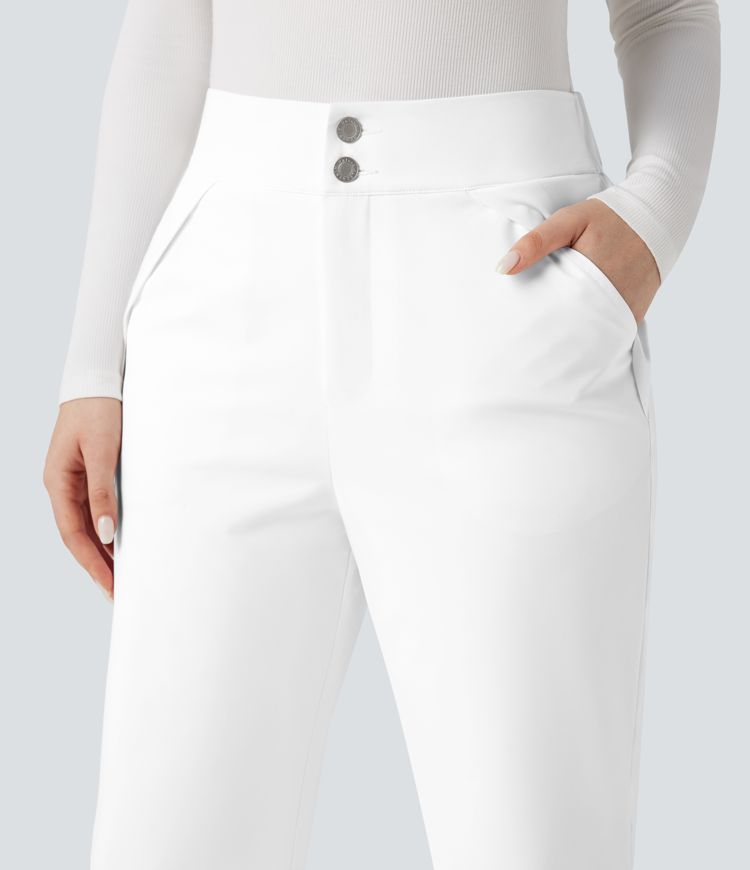 hochgeschnittene wärmende wanderhose mit bootcut-schnitt und taschen