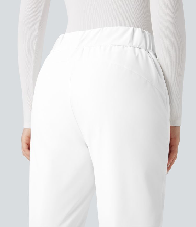 hochgeschnittene wärmende wanderhose mit bootcut-schnitt und taschen