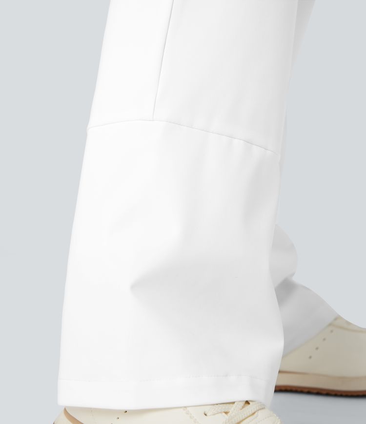 hochgeschnittene wärmende wanderhose mit bootcut-schnitt und taschen