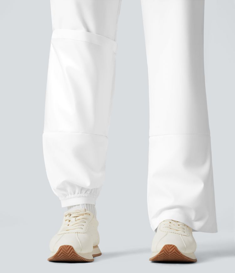 hochgeschnittene wärmende wanderhose mit bootcut-schnitt und taschen