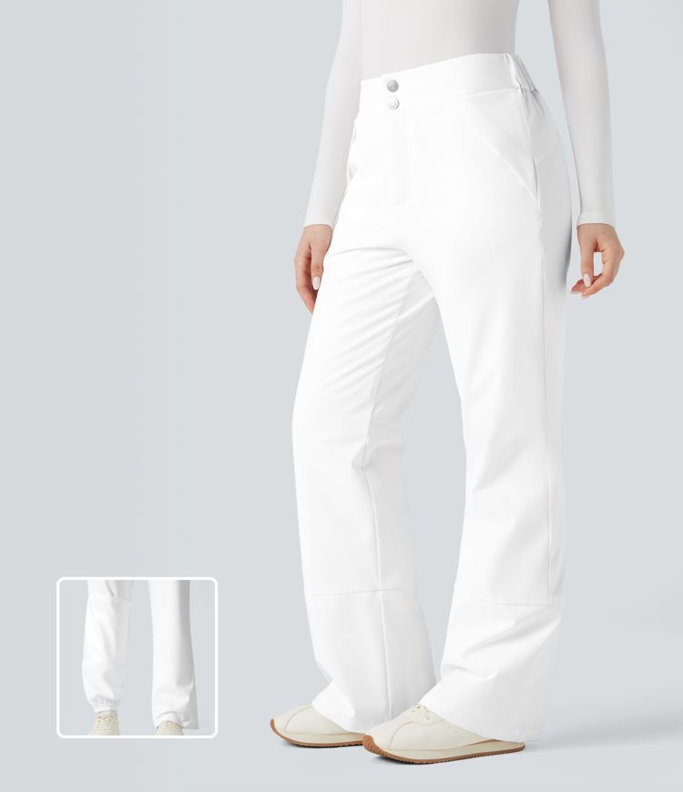 hochgeschnittene wärmende wanderhose mit bootcut-schnitt und taschen