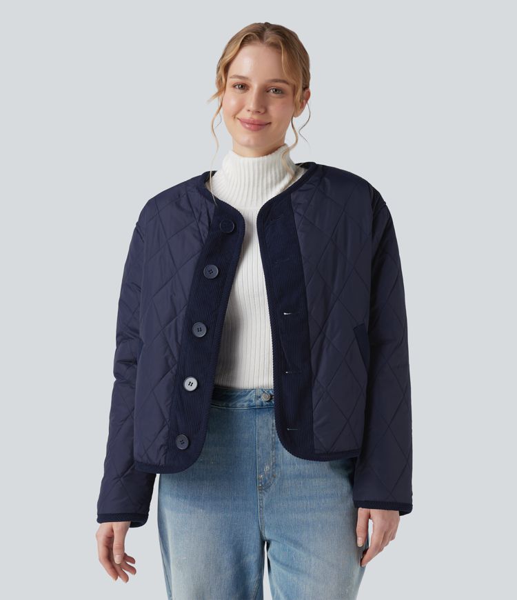 wendbare langärmlige sherpa-freizeitjacke mit taschen zwei looks in einem