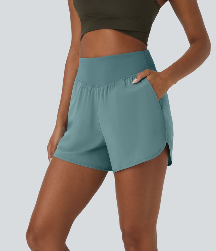 breezeful high waisted pocket quick dry casual shorts 4