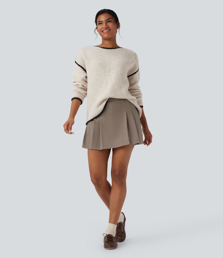 lässiger pullover mit farbblockmuster