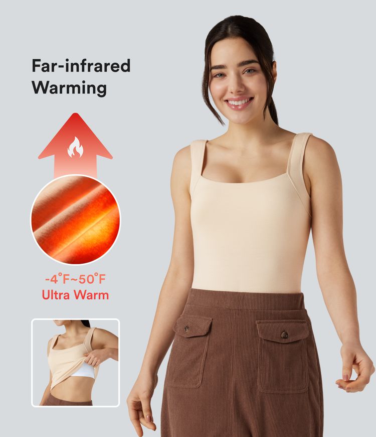 lässiges wärmendes tanktop mit quadratischem ausschnitt