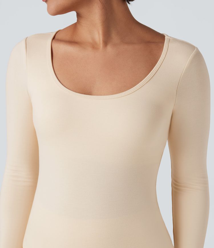 halara heatcore langarmshirt mit rundhalsausschnitt und integriertem bh – wärmend und lässig