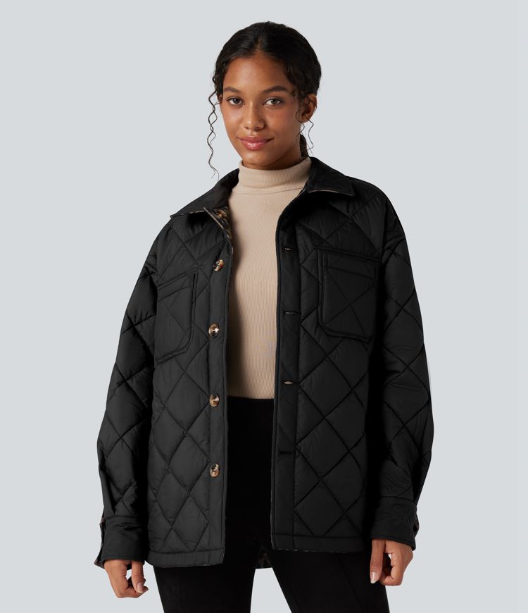 wendbare strapazierfähige wasserabweisende langärmlige steppjacke mit taschen