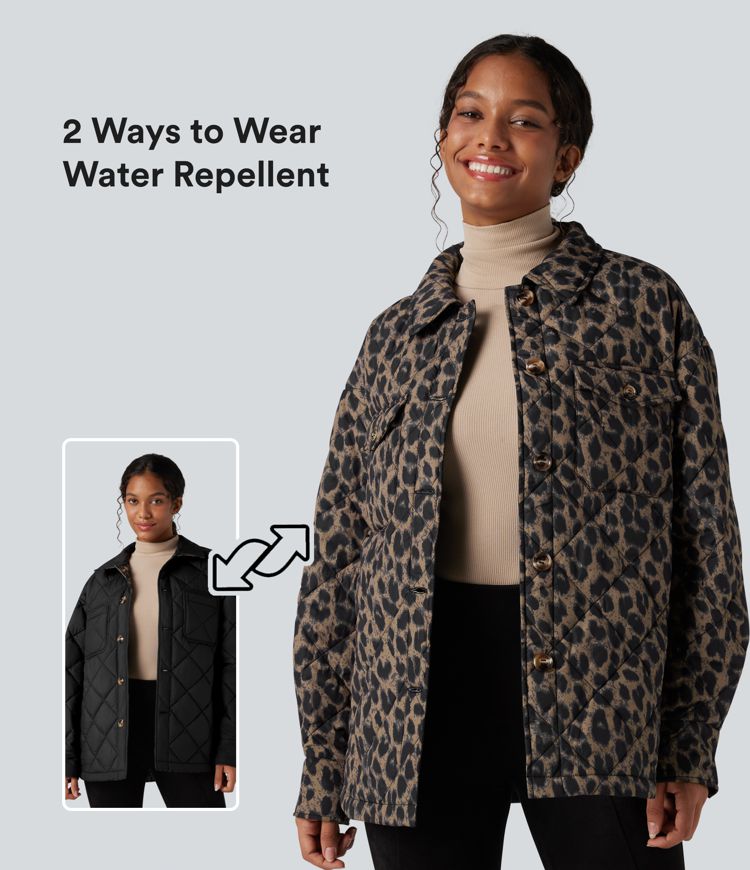 wendbare strapazierfähige wasserabweisende langärmlige steppjacke mit taschen