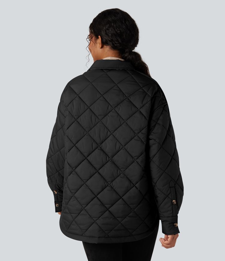 wendbare strapazierfähige wasserabweisende langärmlige steppjacke mit taschen