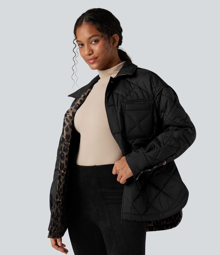 wendbare strapazierfähige wasserabweisende langärmlige steppjacke mit taschen