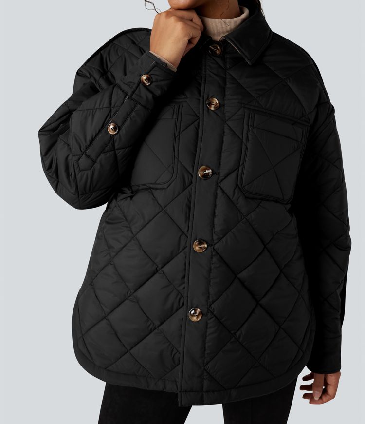 wendbare strapazierfähige wasserabweisende langärmlige steppjacke mit taschen