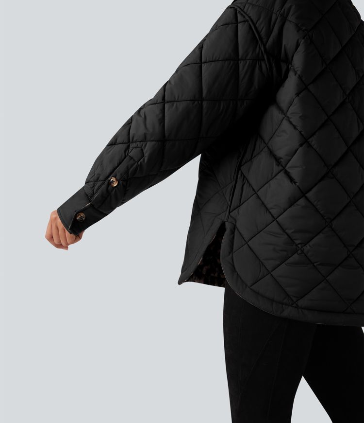 wendbare strapazierfähige wasserabweisende langärmlige steppjacke mit taschen