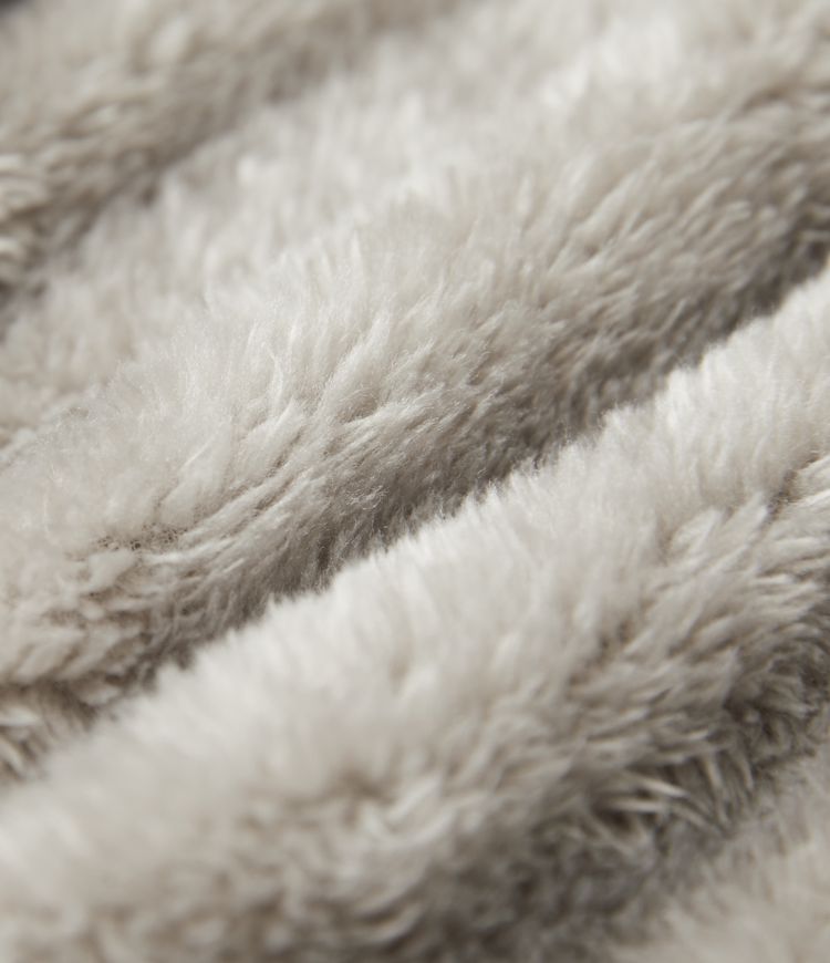 kapuzenjacke mit reißverschluss langen Ärmeln lässigem sherpa-kunstfellfutter und taschen